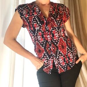 Van Heusen Studio Women's Short Sleeve Blouse XXS EUC